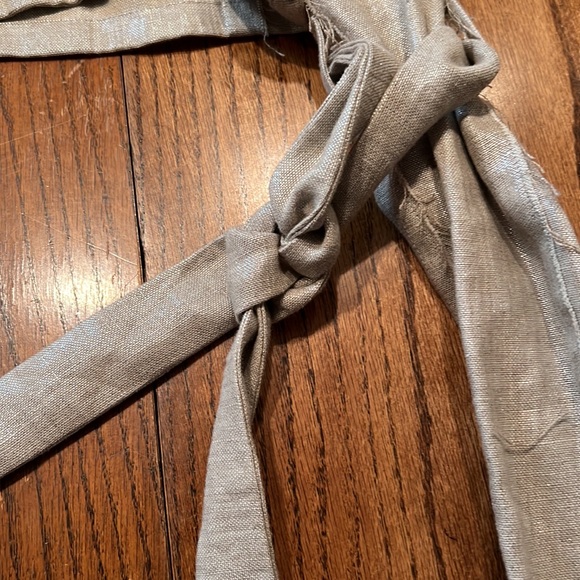 Paul Hardy Linen Shrug With Metallic Thread One Sleeve Has Long Linen Belt 8 - Picture 8 of 11